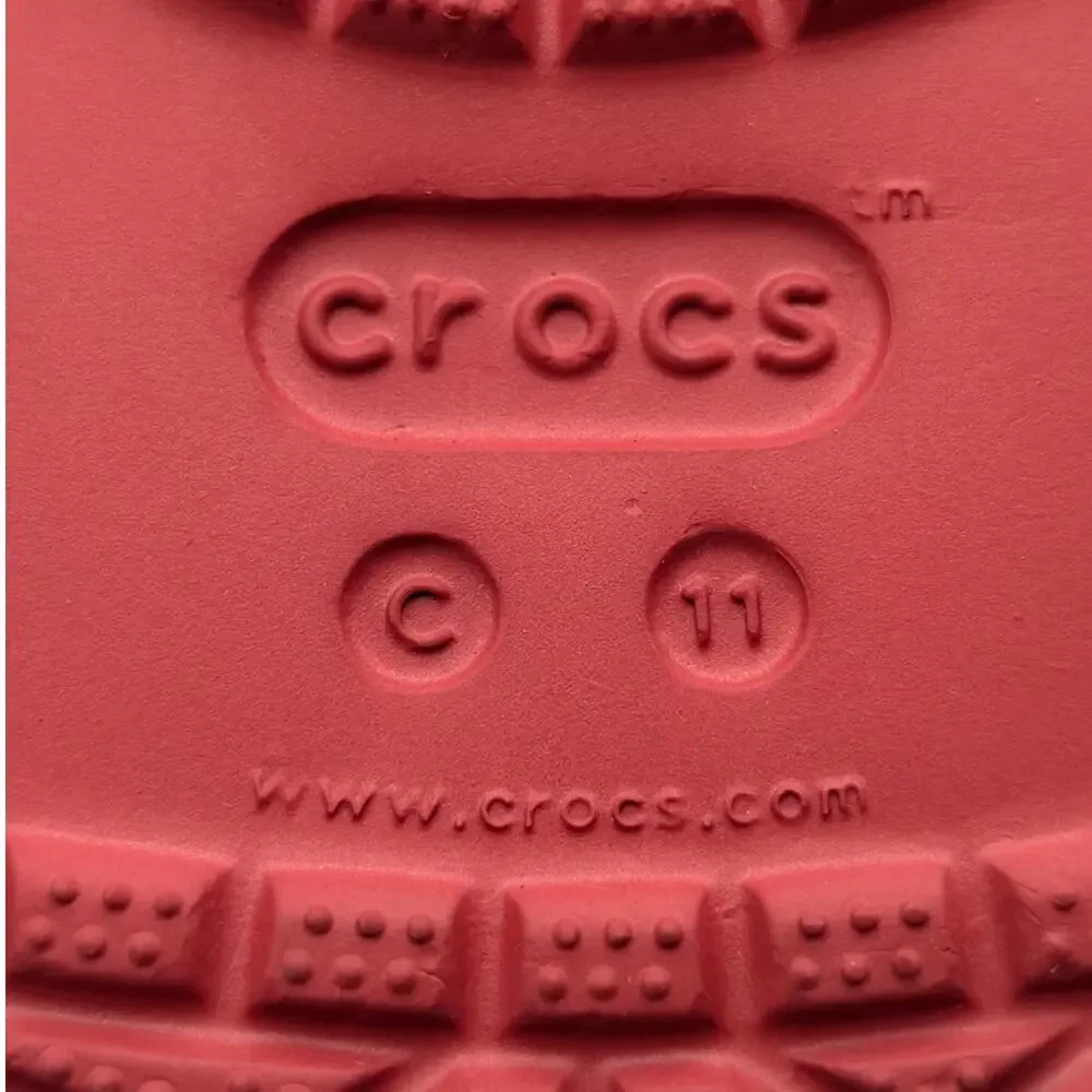 Crocs Bayaband Paint Splash Clog Shoes Closed Toe Kids' Red Size US11 EU28.5